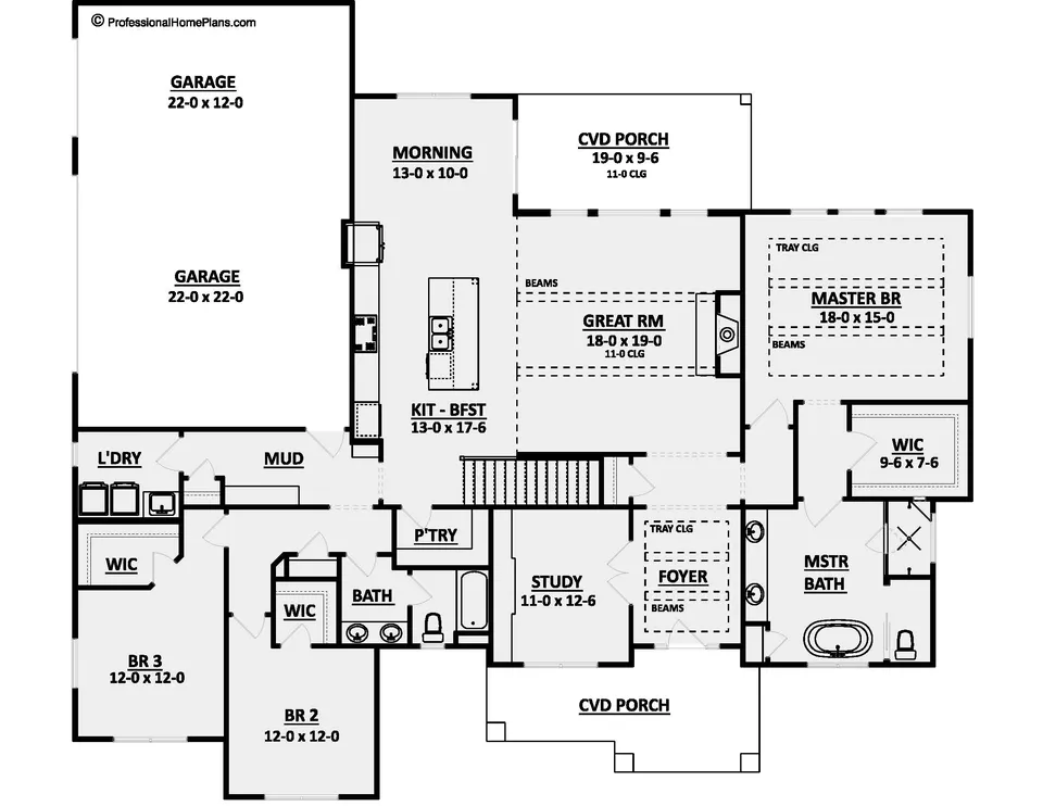 The Palermo main level floor plan